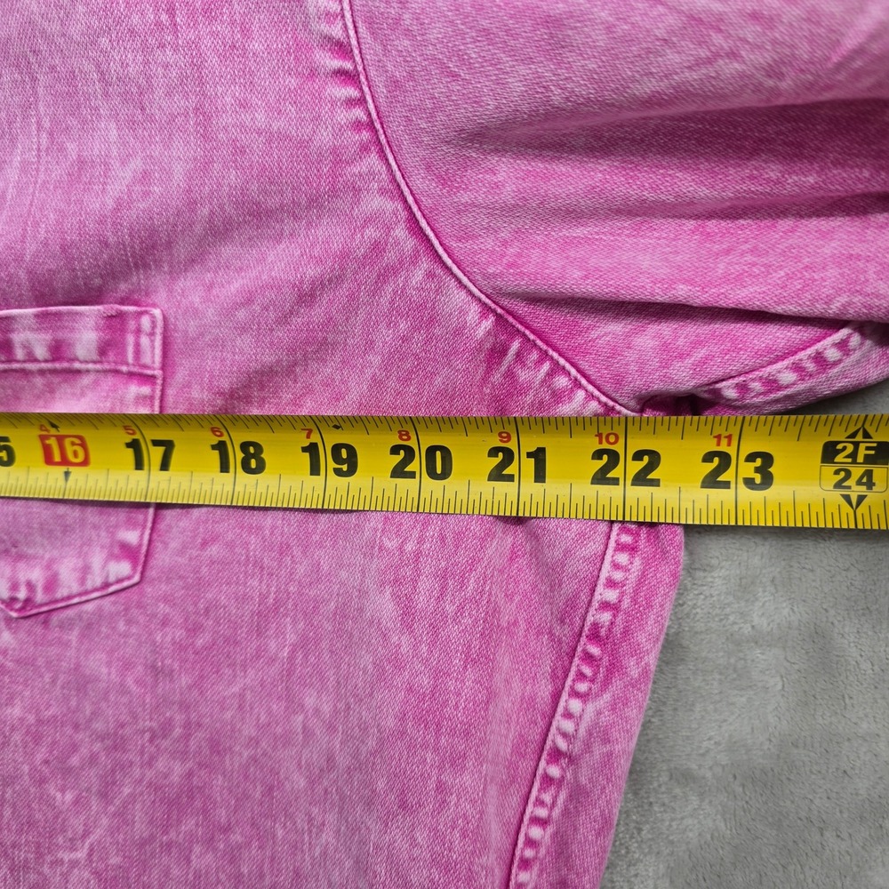 Frank & Eileen Size Small Pink Mineral Acid Wash Cotton Button Down Shirt - Picture 4 of 8